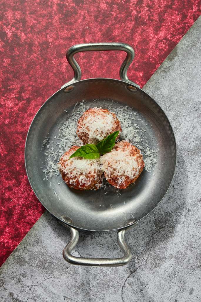 Meatballs with tomato and parmesan